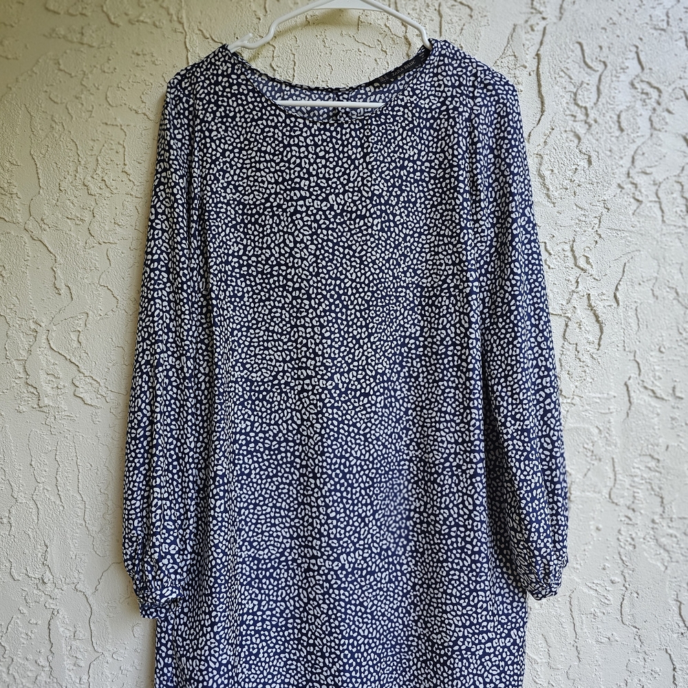 Zara Black and White Long Sleeve Dress